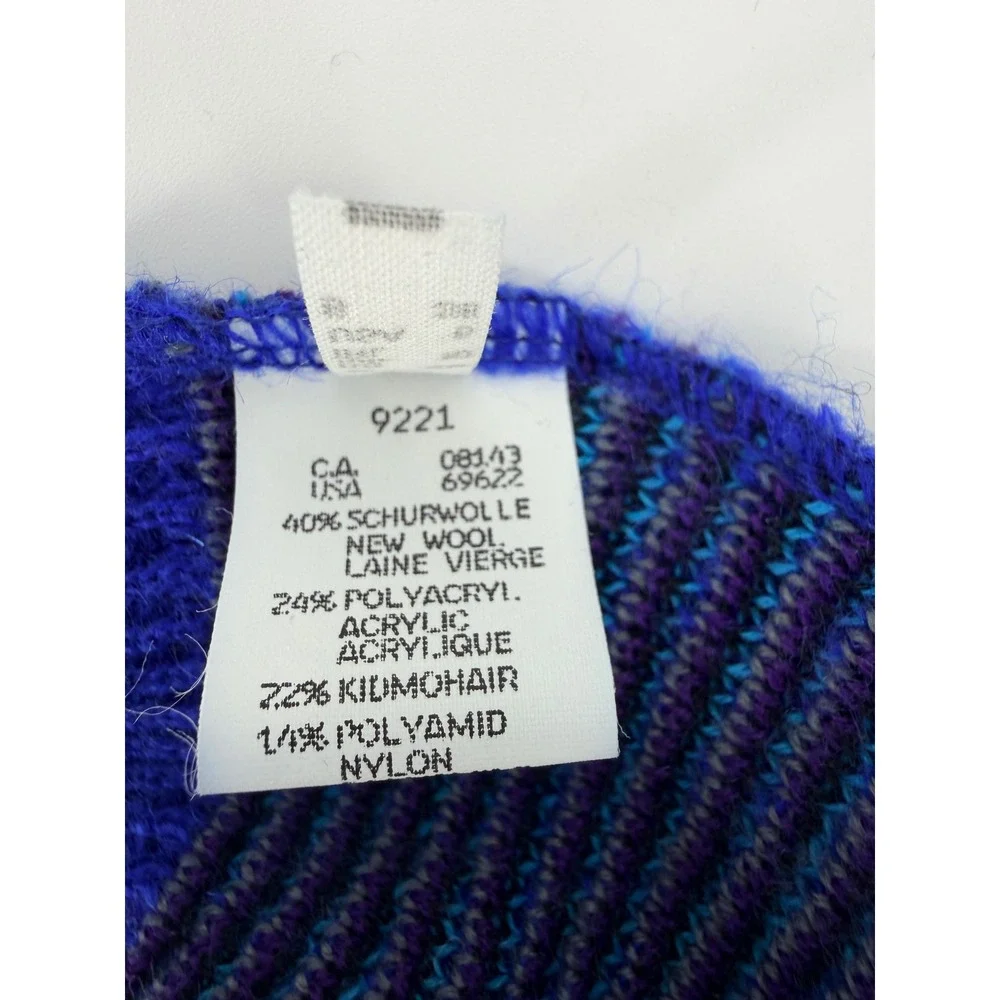 Vintage Marz Munchen West Germany Blue Kid Mohair Wool Abstract Sweater Womens 6 - Picture 3 of 4
